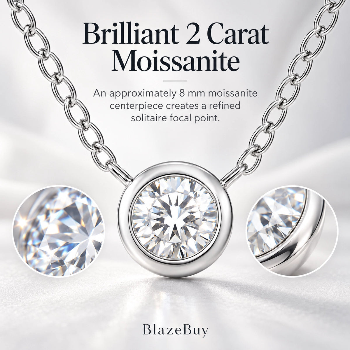 Moissanite Solitaire Pendant Necklace
