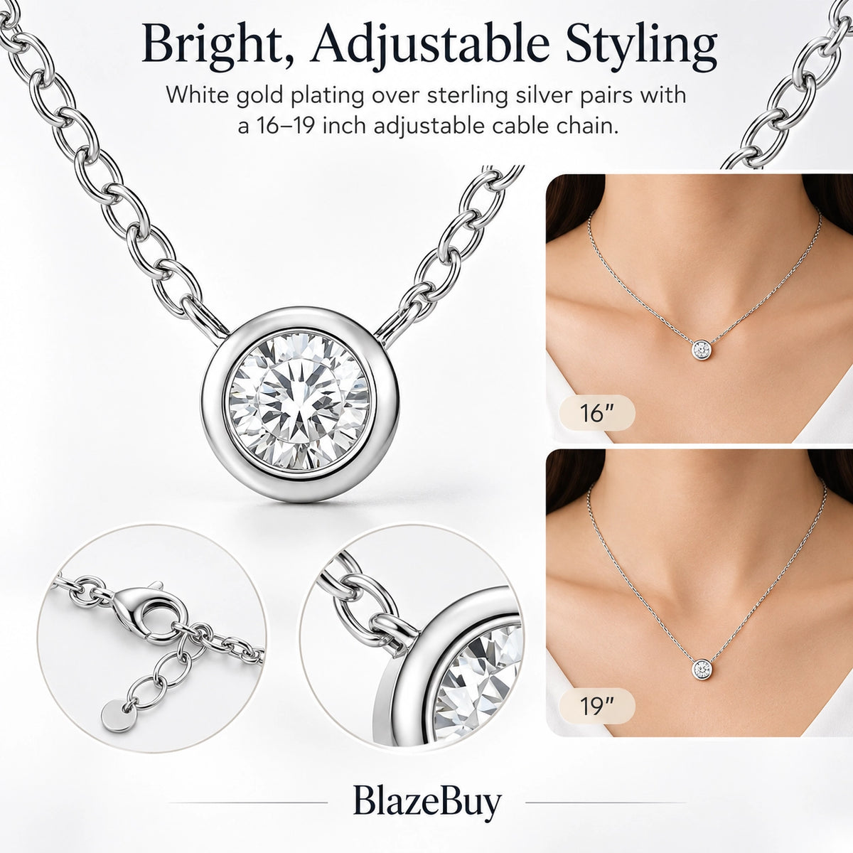 Moissanite Solitaire Pendant Necklace