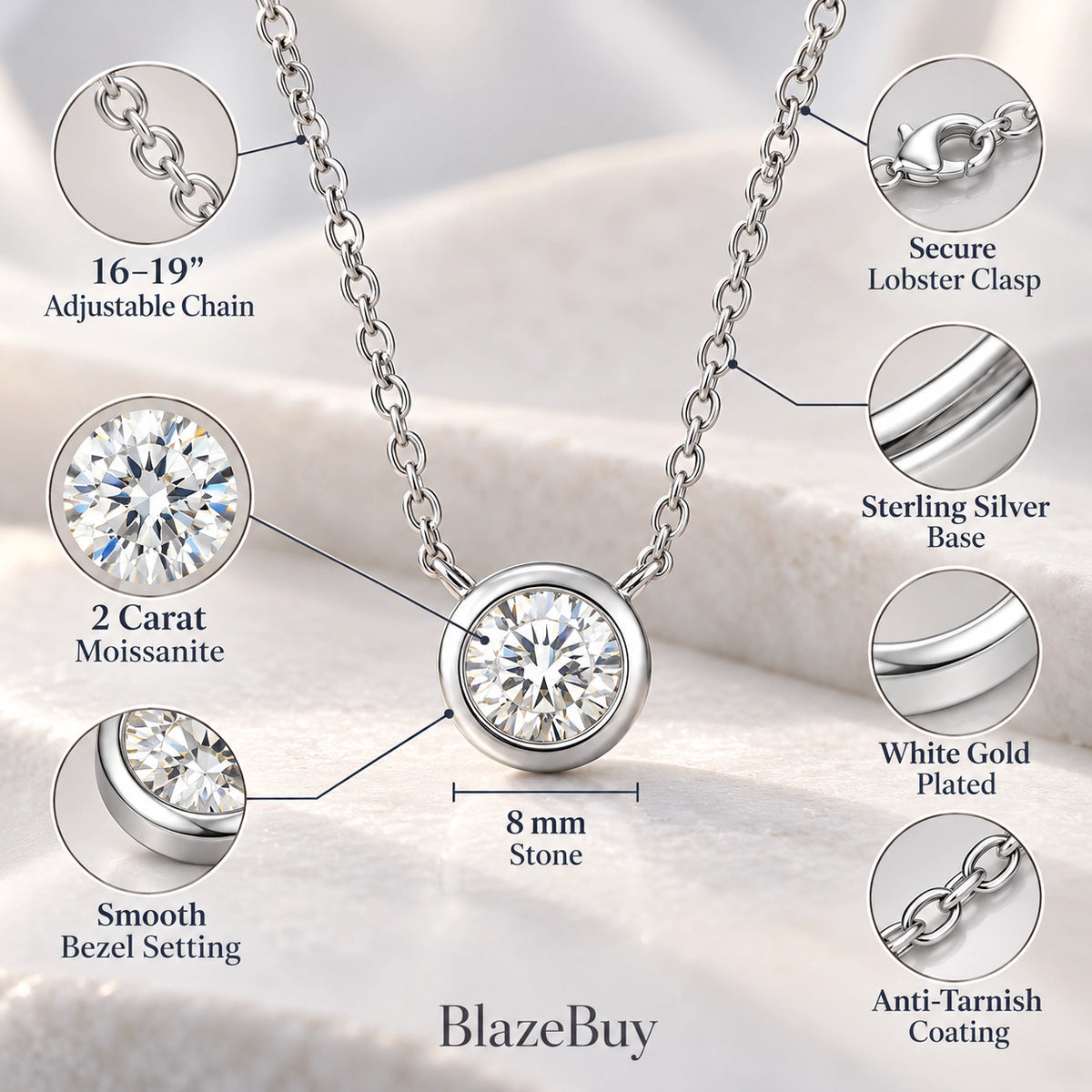 Moissanite Solitaire Pendant Necklace