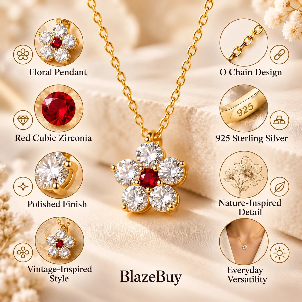 BloomSilver Pendant Necklace