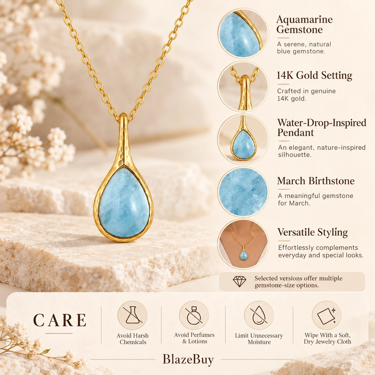 Metiseko Aquamarine Necklace