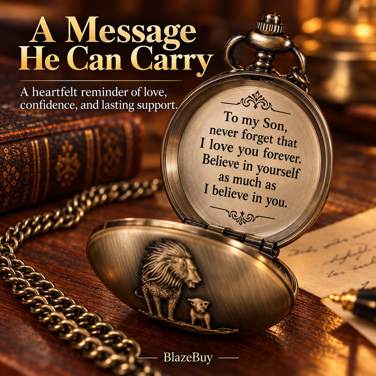 Engraved Pocket Watch for Son