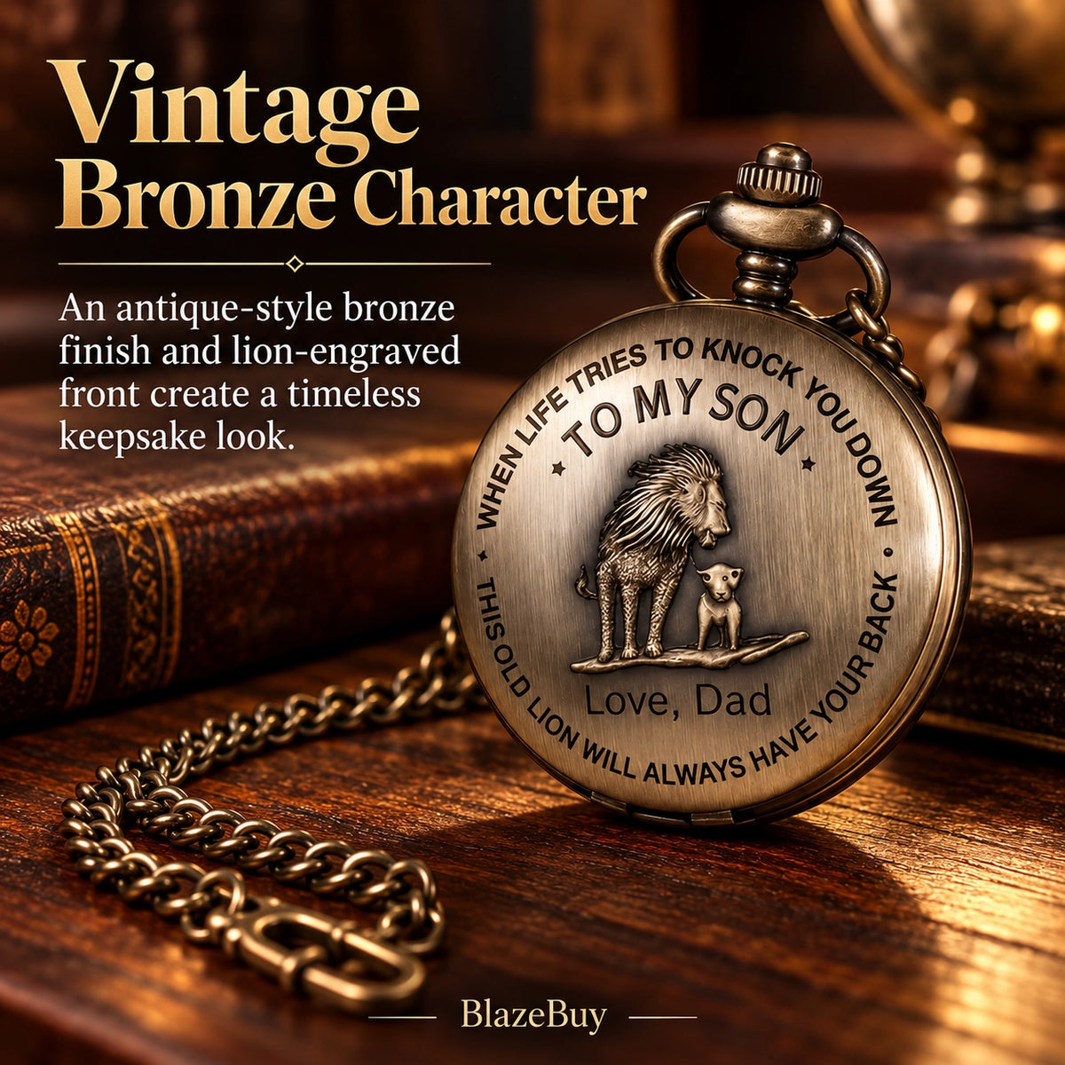 Engraved Pocket Watch for Son
