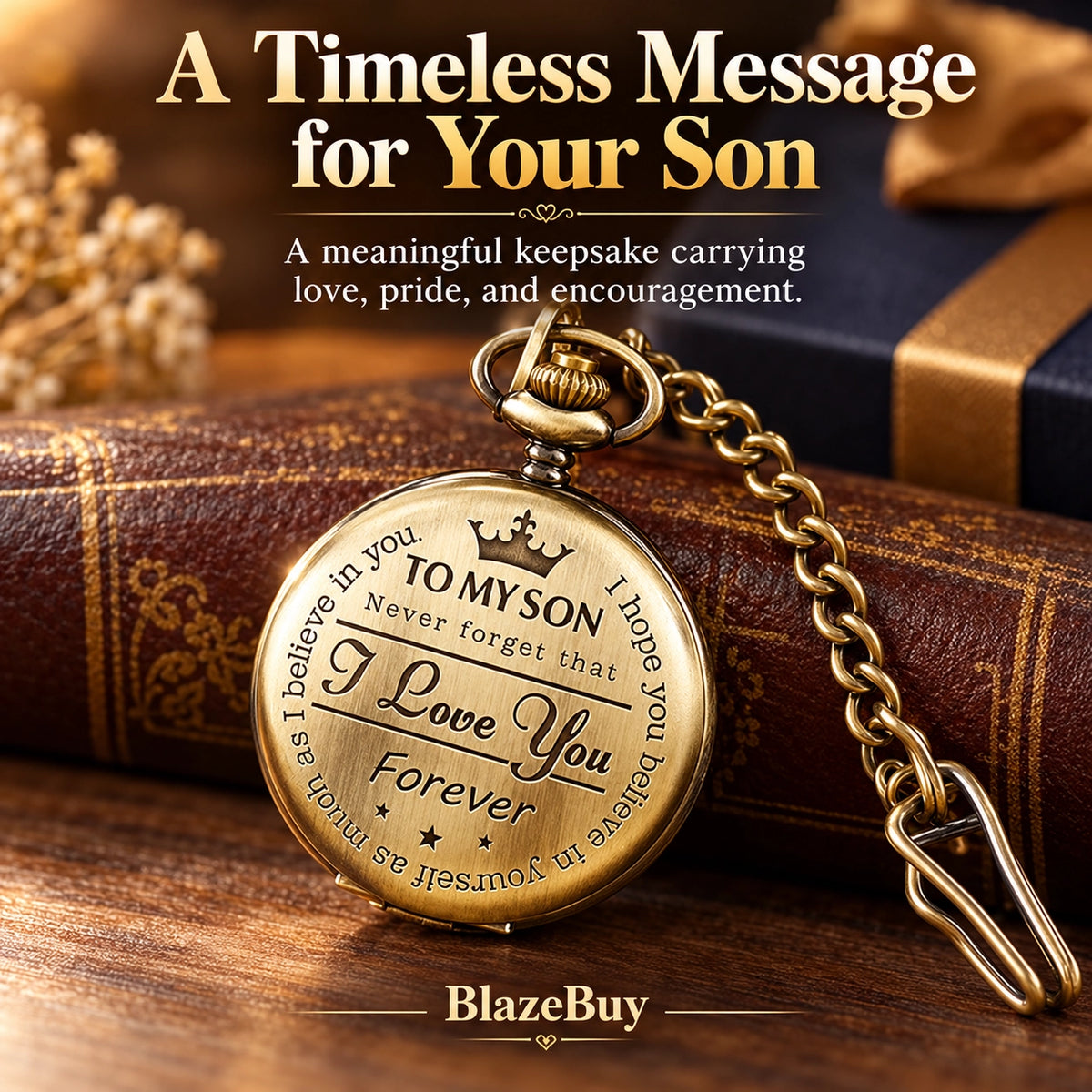 Engraved Pocket Watch for Son