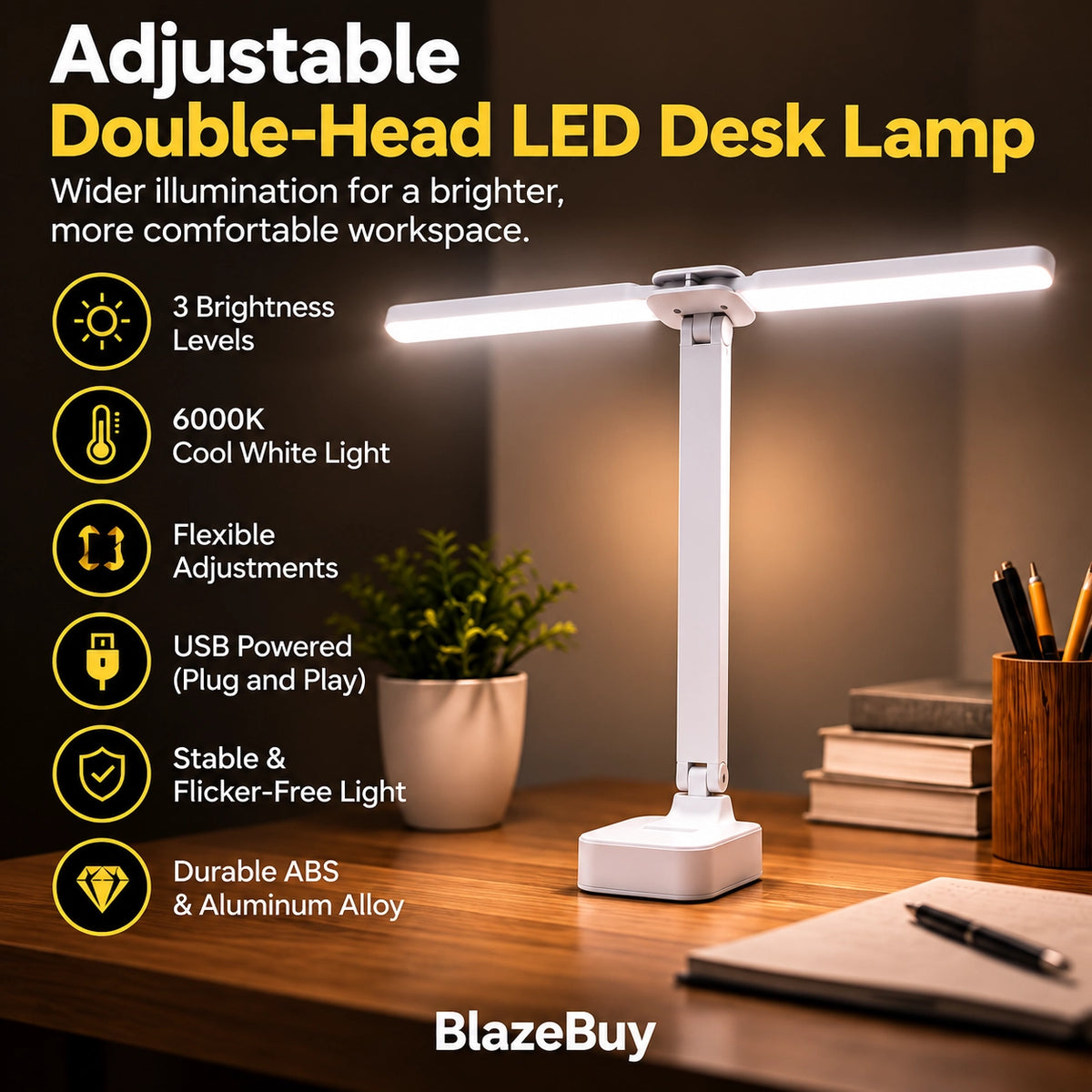LED Double-Head Desk Lamp