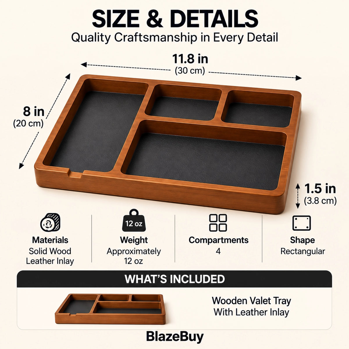 Shinpuru Wooden Valet Tray