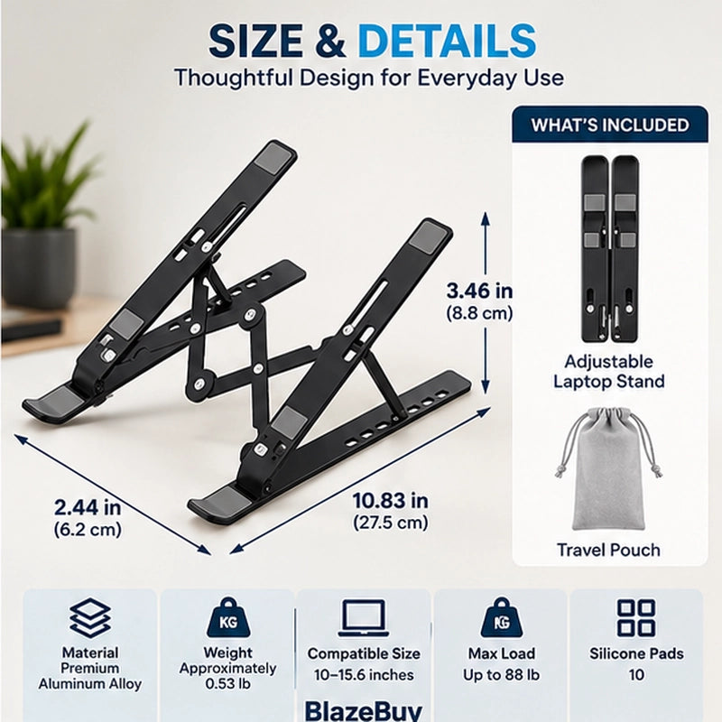 adjustable aluminum laptop stand