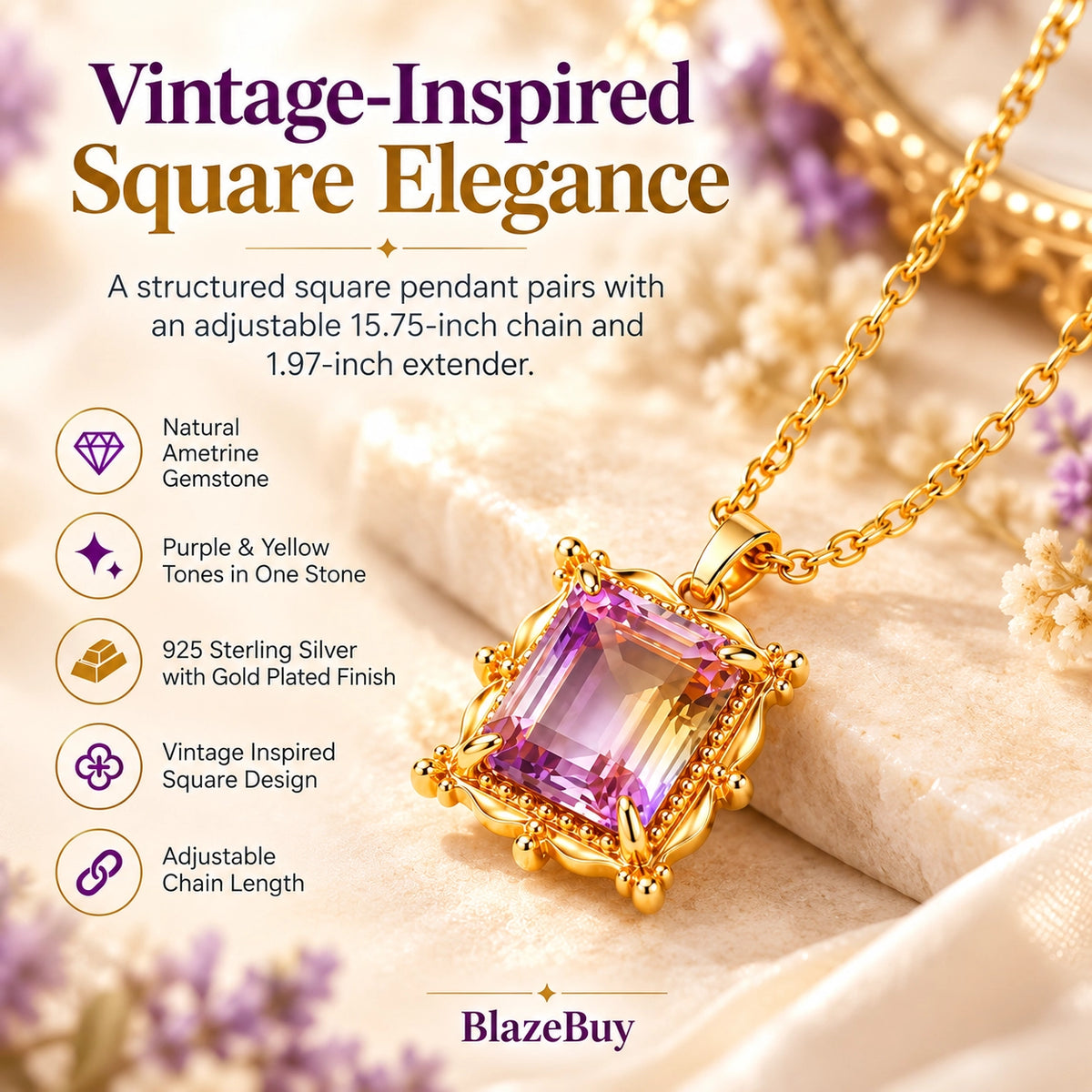LAMOON Ametrine Necklace