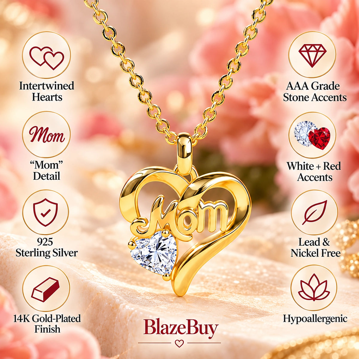 MomHeart 14K Gold Necklace