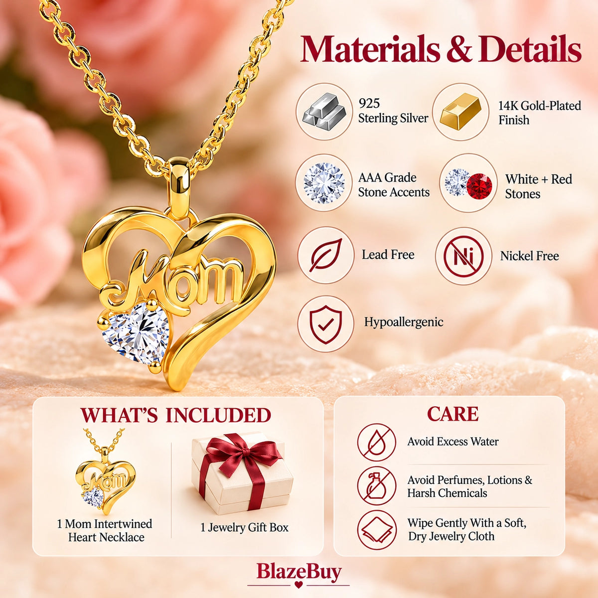 MomHeart 14K Gold Necklace