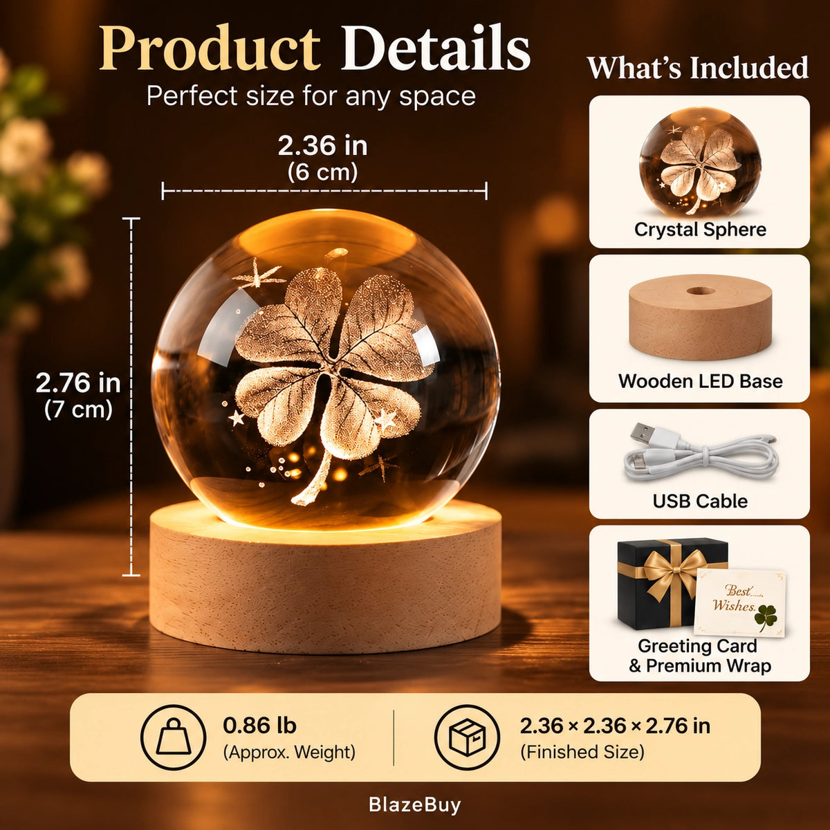 Luminous Nature Crystal Sphere