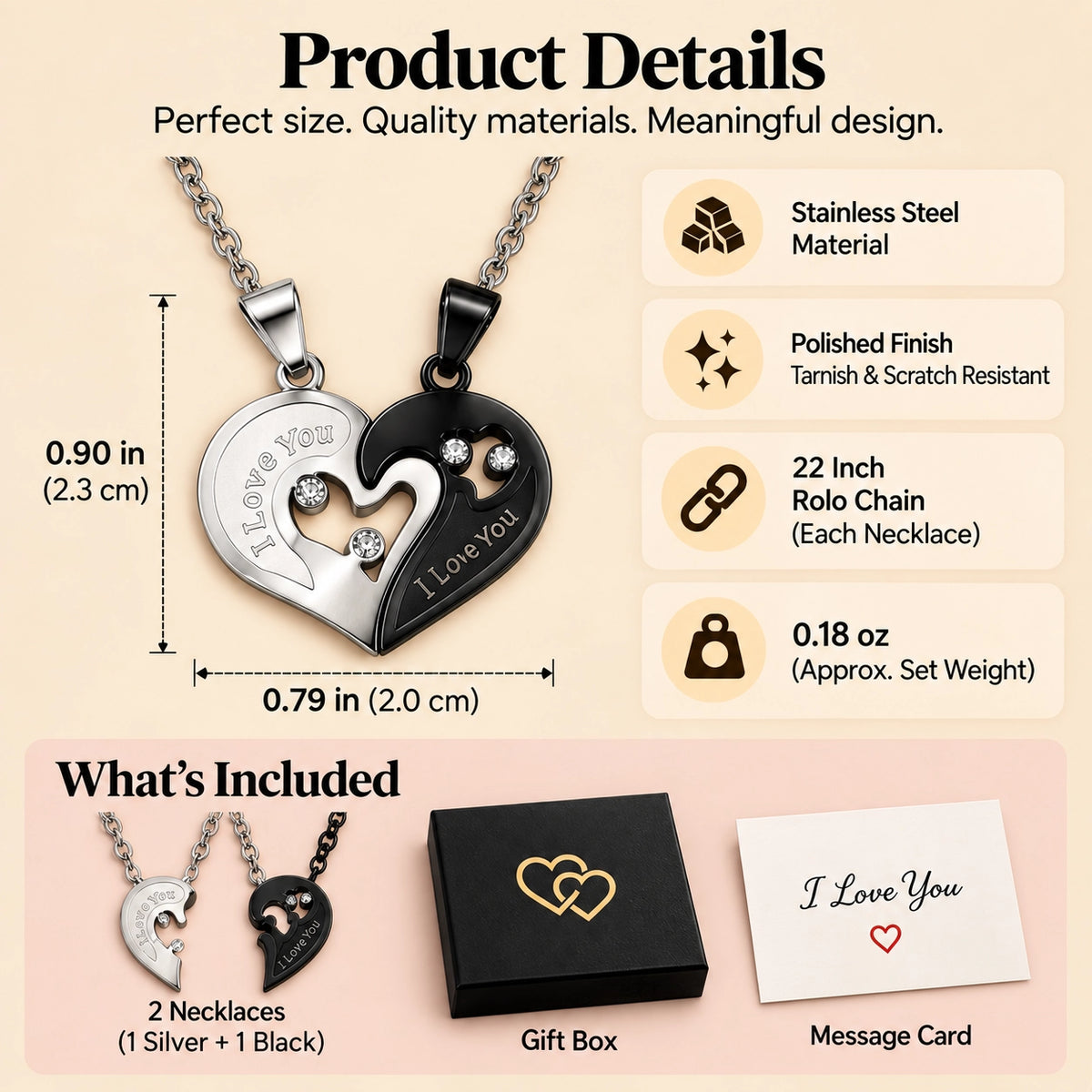 Heart Puzzle Couple Necklace