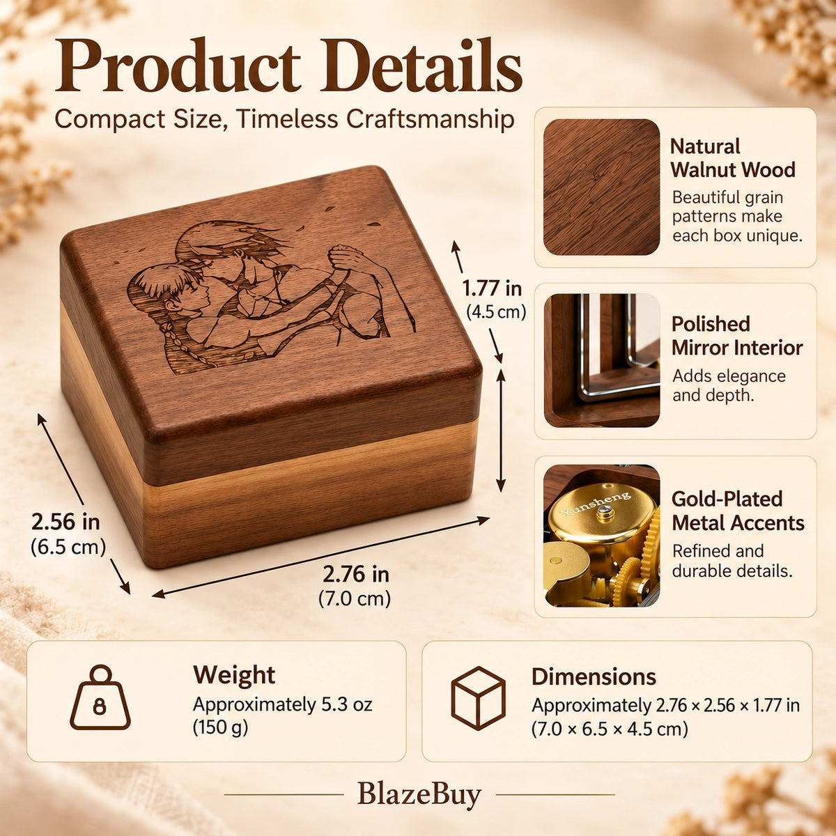 Walnut Wood Music Box