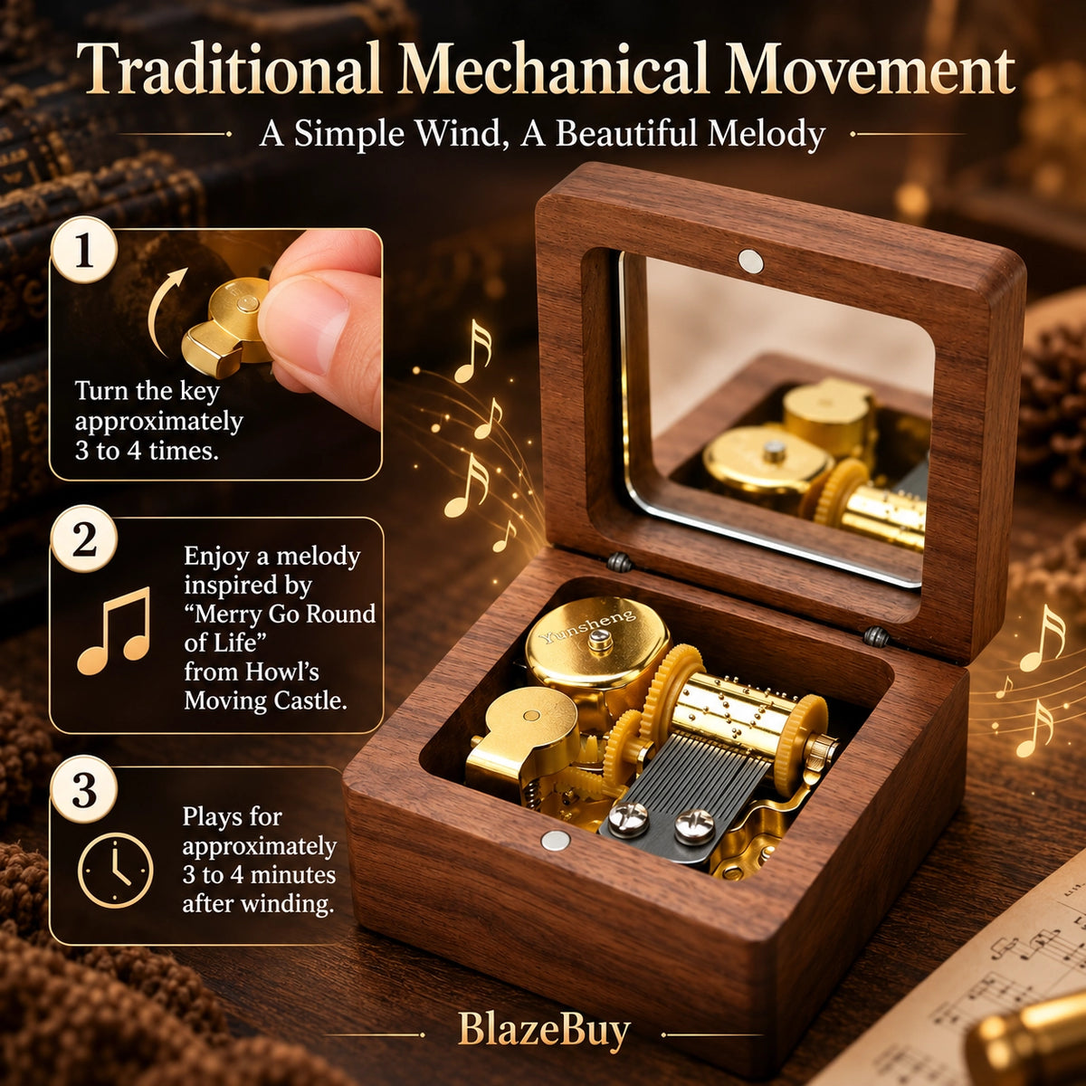 Walnut Wood Music Box