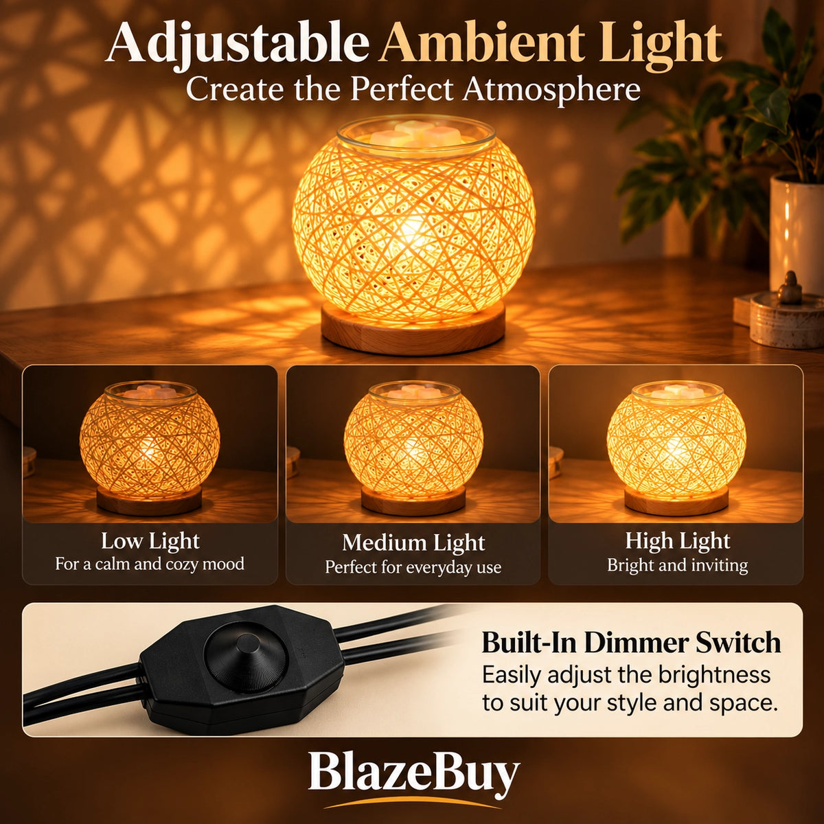 Rattan Wax Melt Lamp