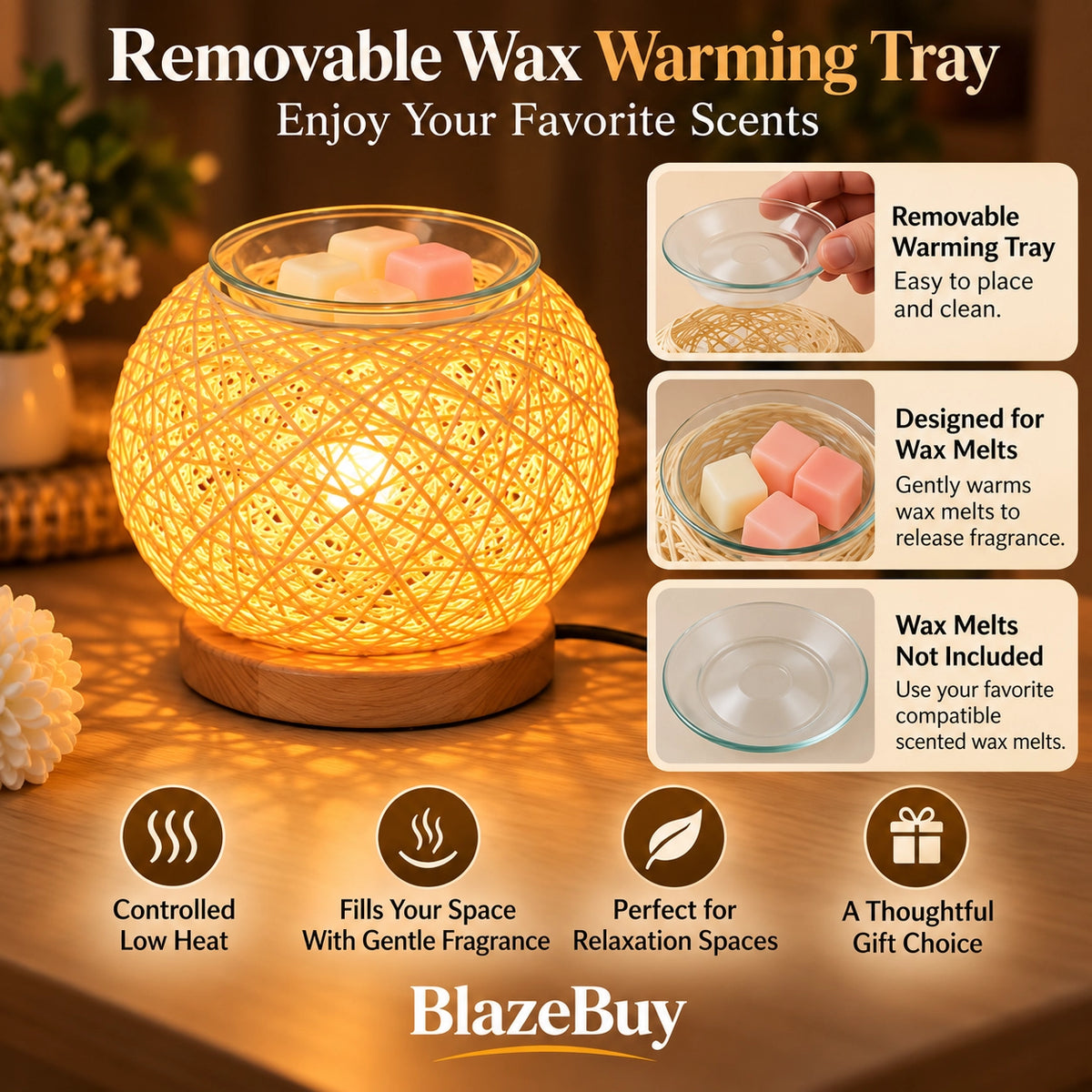 Rattan Wax Melt Lamp