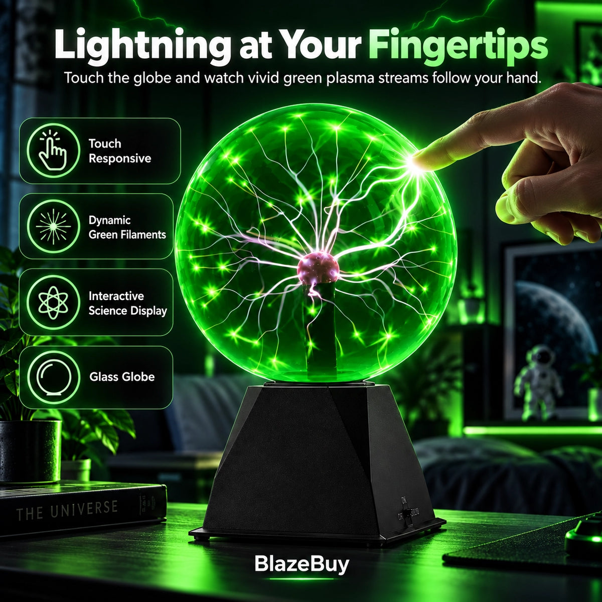 Interactive Plasma Ball Lamp