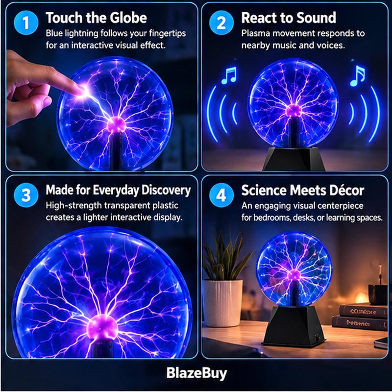 Interactive Plasma Ball Lamp