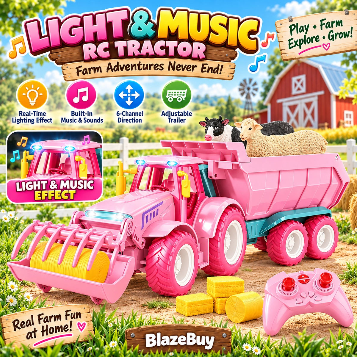 Remote Farm Tractor Set