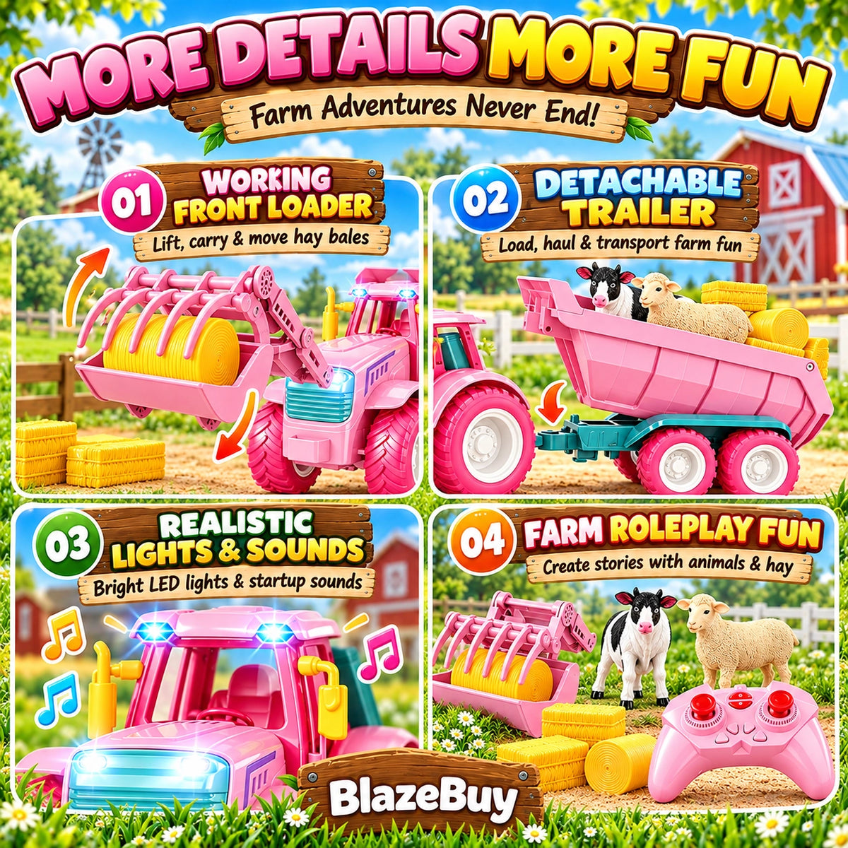 Remote Farm Tractor Set