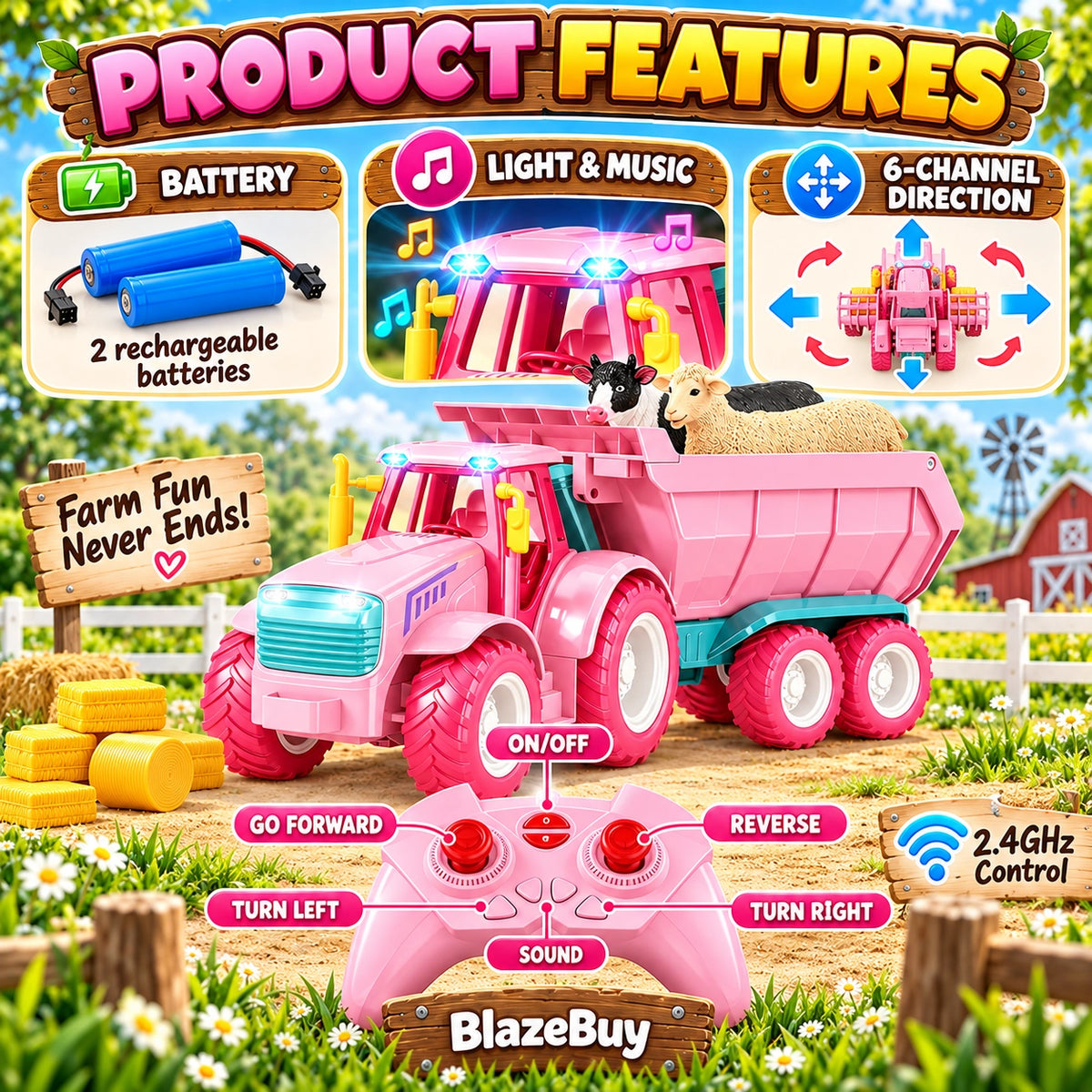 Remote Farm Tractor Set
