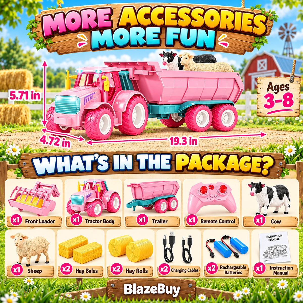 Remote Farm Tractor Set