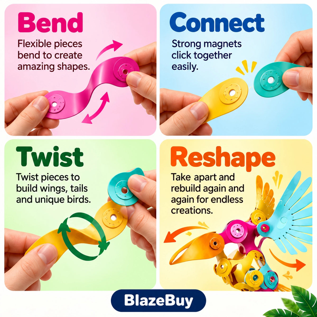 Magnetic Tropical Bird Builder Set