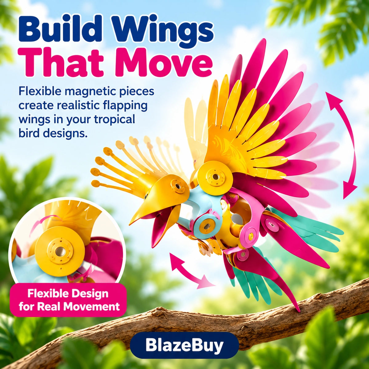 Magnetic Tropical Bird Builder Set