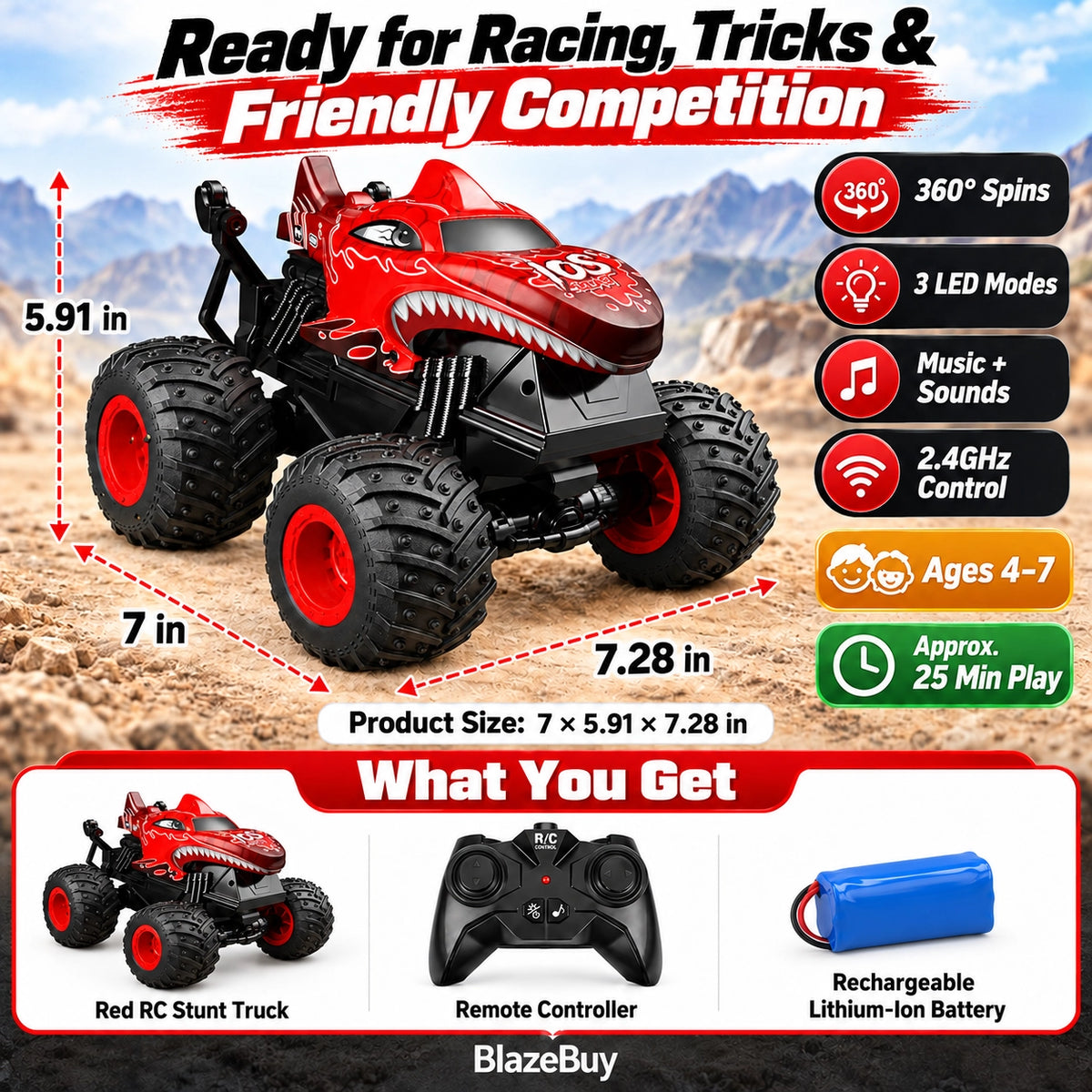 Dinosaur RC Monster Truck