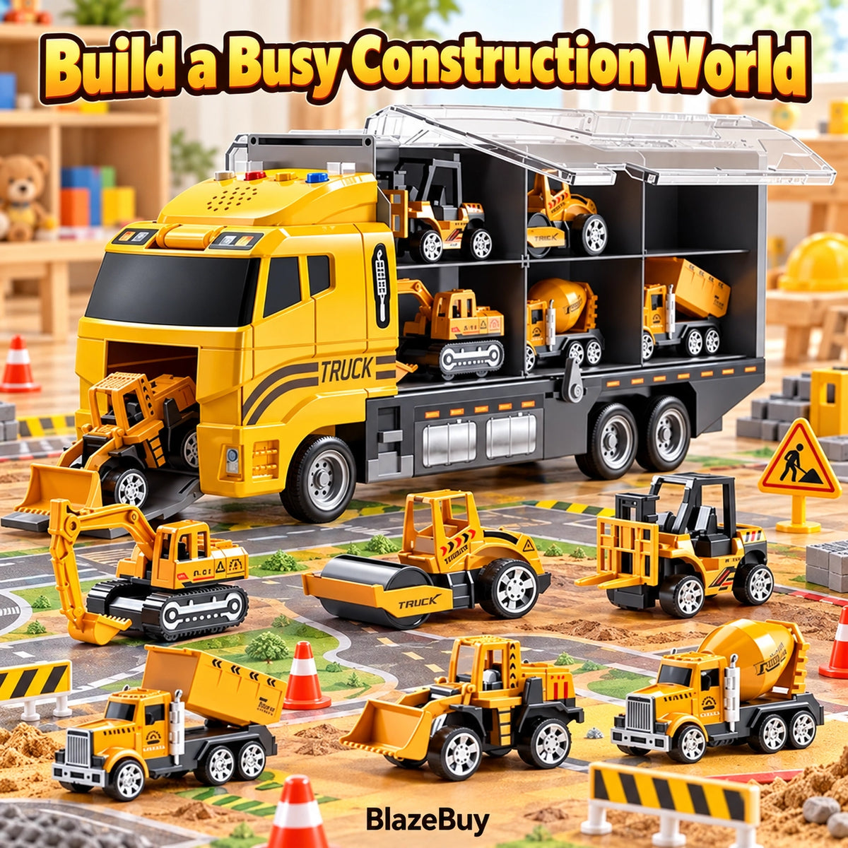 Vehicle Carrier Truck Playset