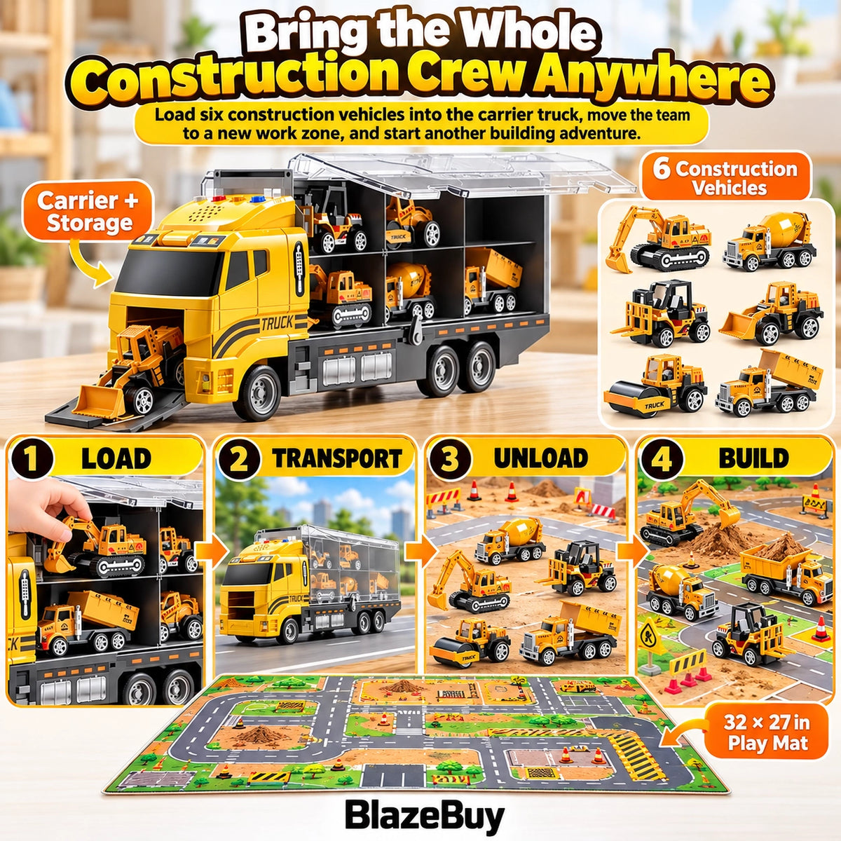 Vehicle Carrier Truck Playset