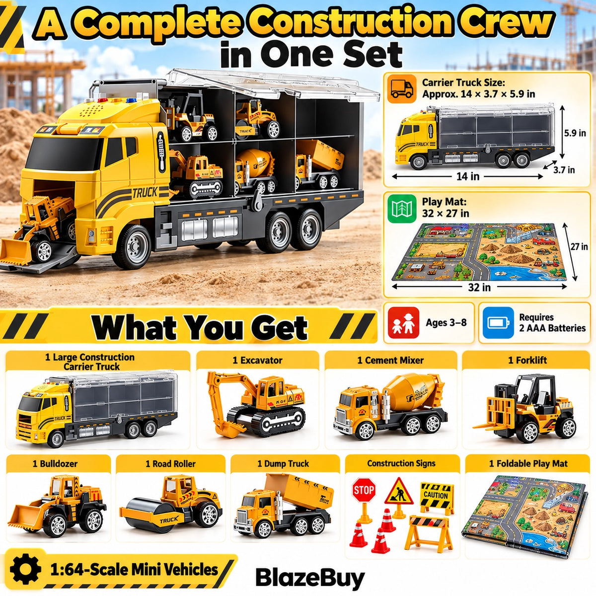 Vehicle Carrier Truck Playset