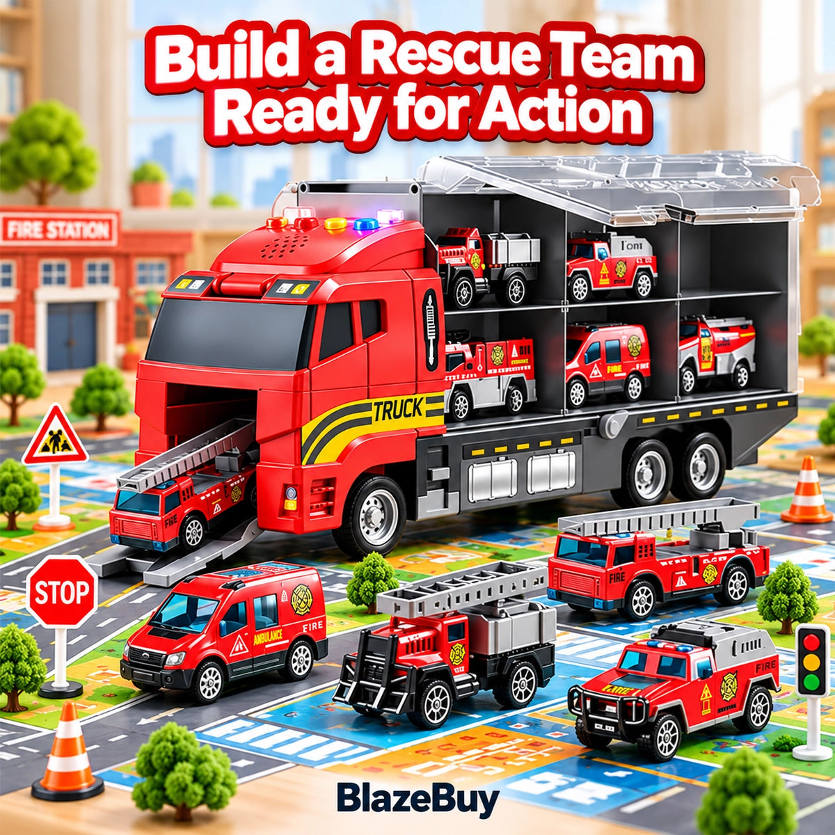 Vehicle Carrier Truck Playset