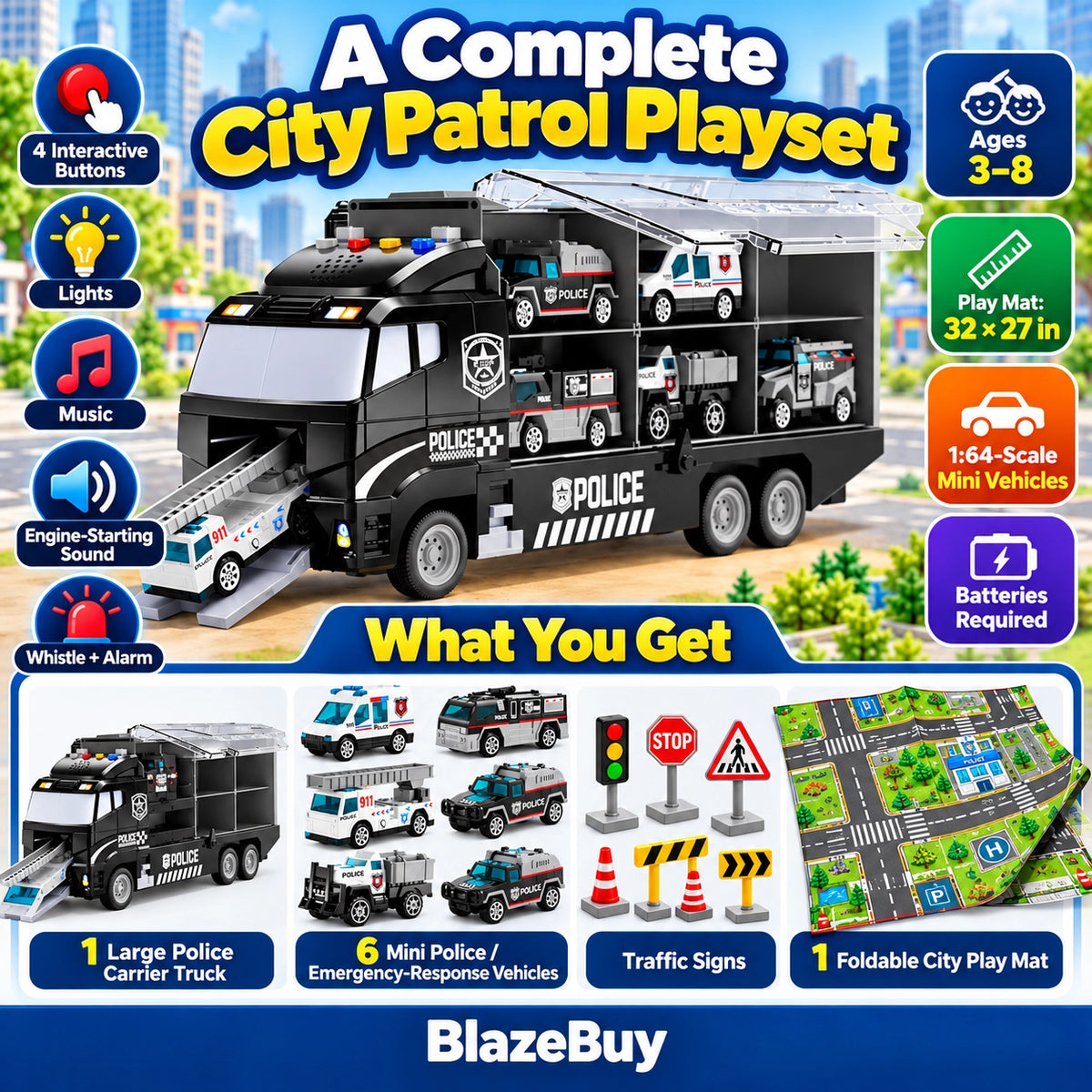 Vehicle Carrier Truck Playset