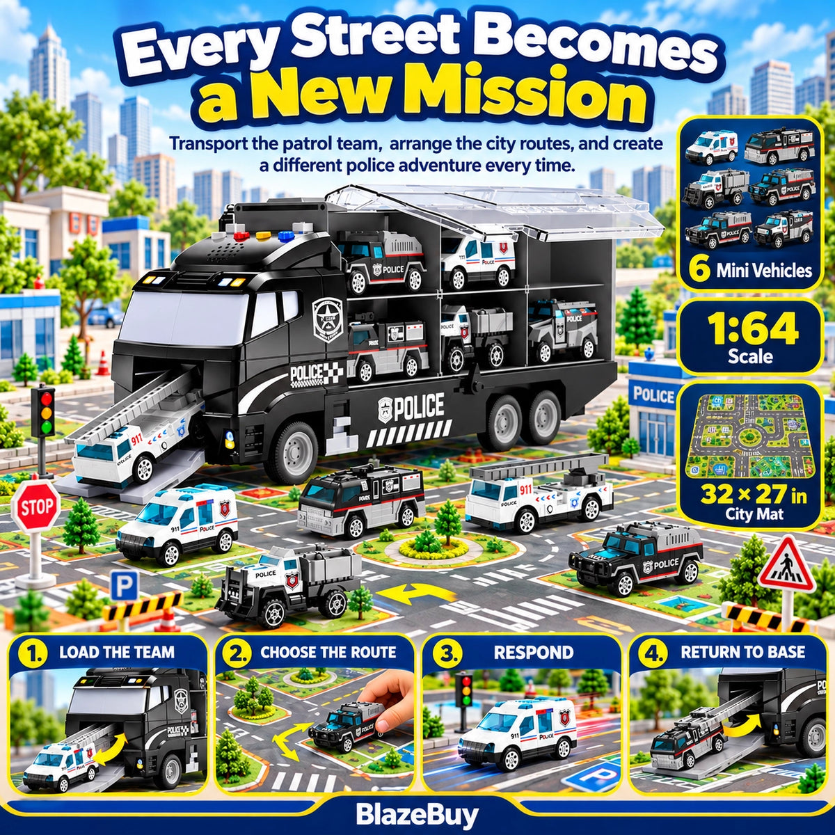 Vehicle Carrier Truck Playset