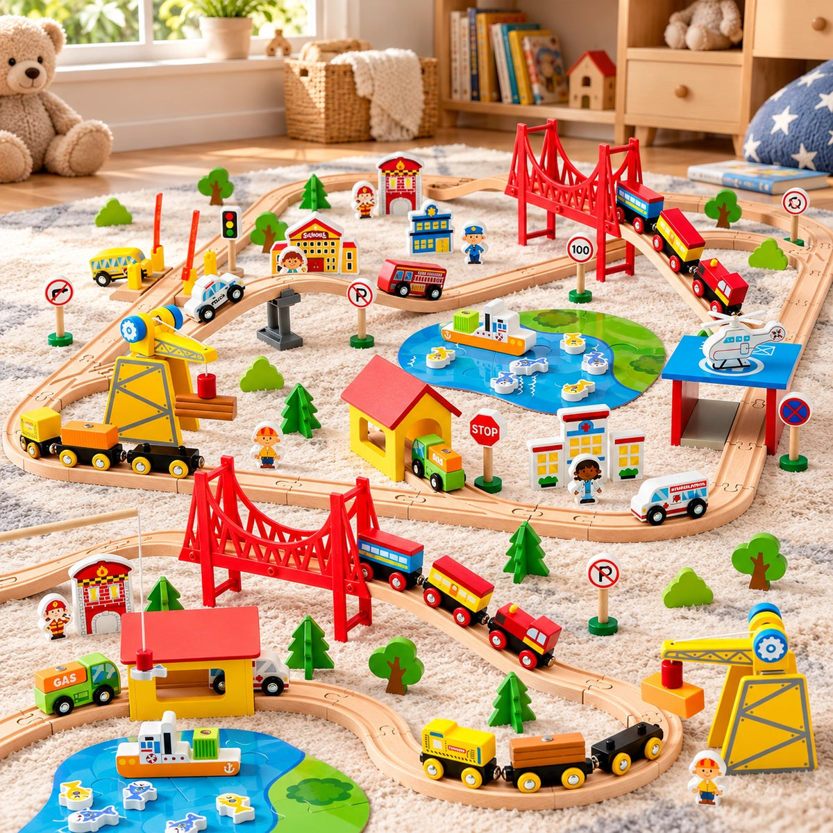 Wooden Magnetic Train Adventure Set