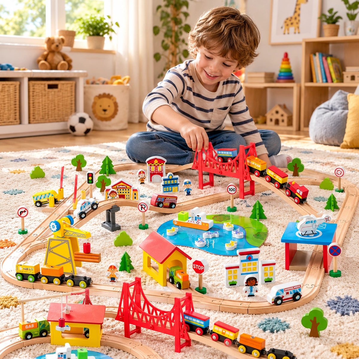 Wooden Magnetic Train Adventure Set