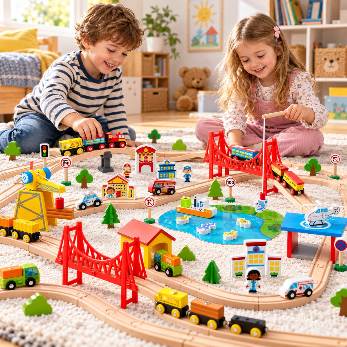 Wooden Magnetic Train Adventure Set