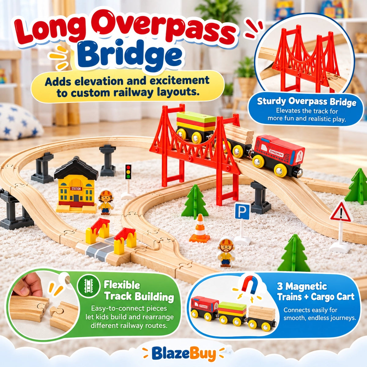 Wooden Magnetic Train Adventure Set