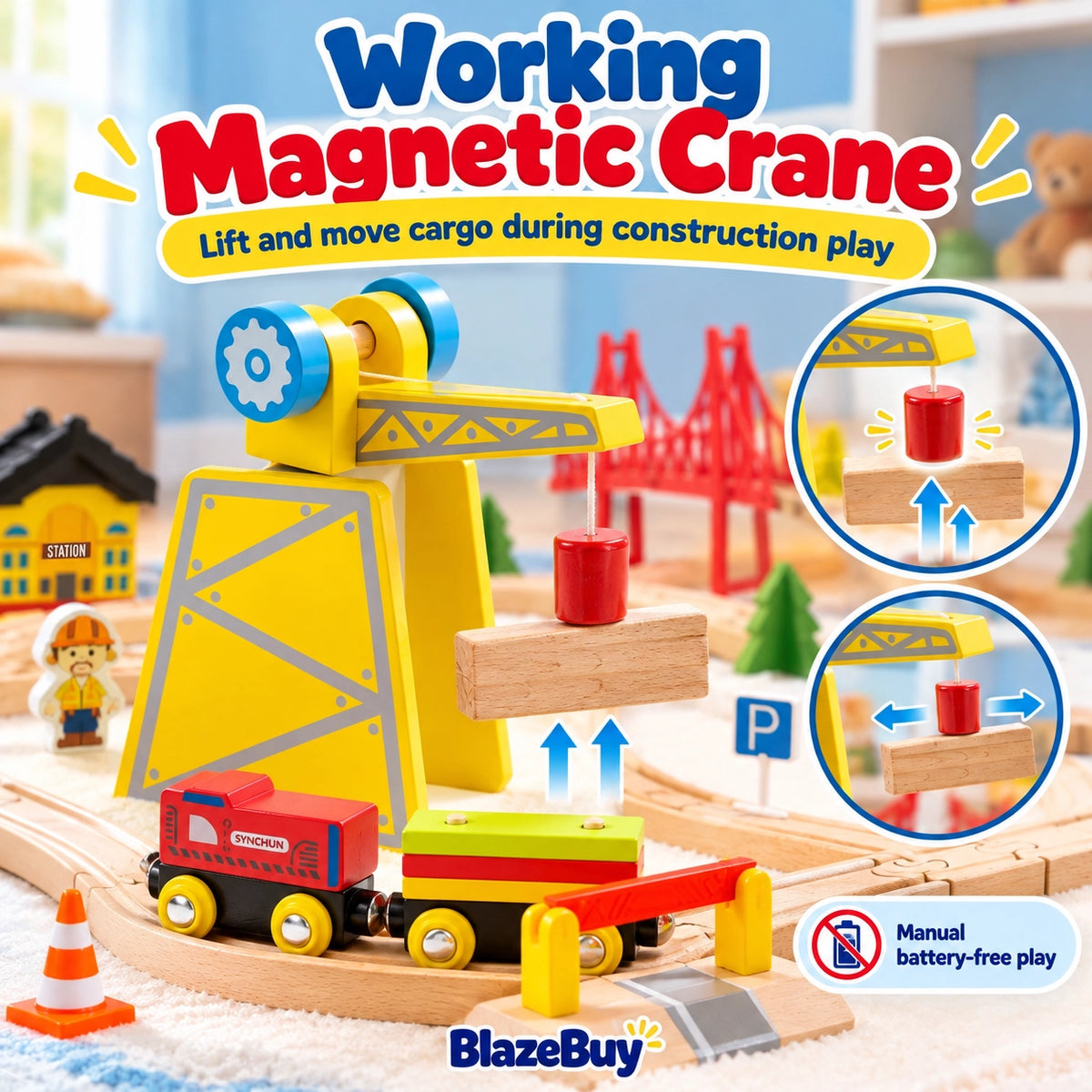 Wooden Magnetic Train Adventure Set