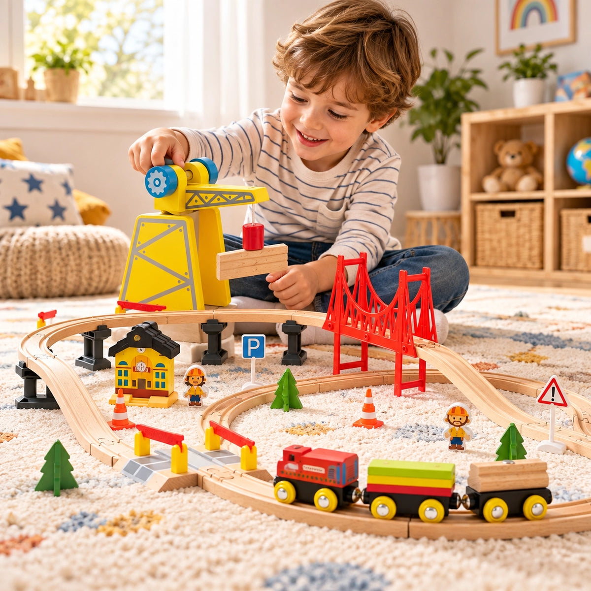 Wooden Magnetic Train Adventure Set