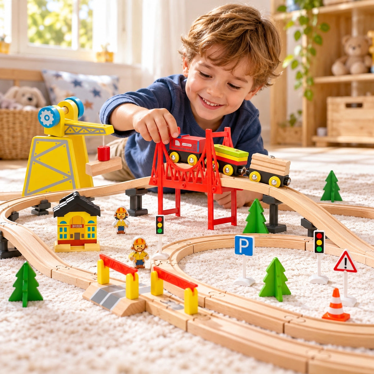 Wooden Magnetic Train Adventure Set