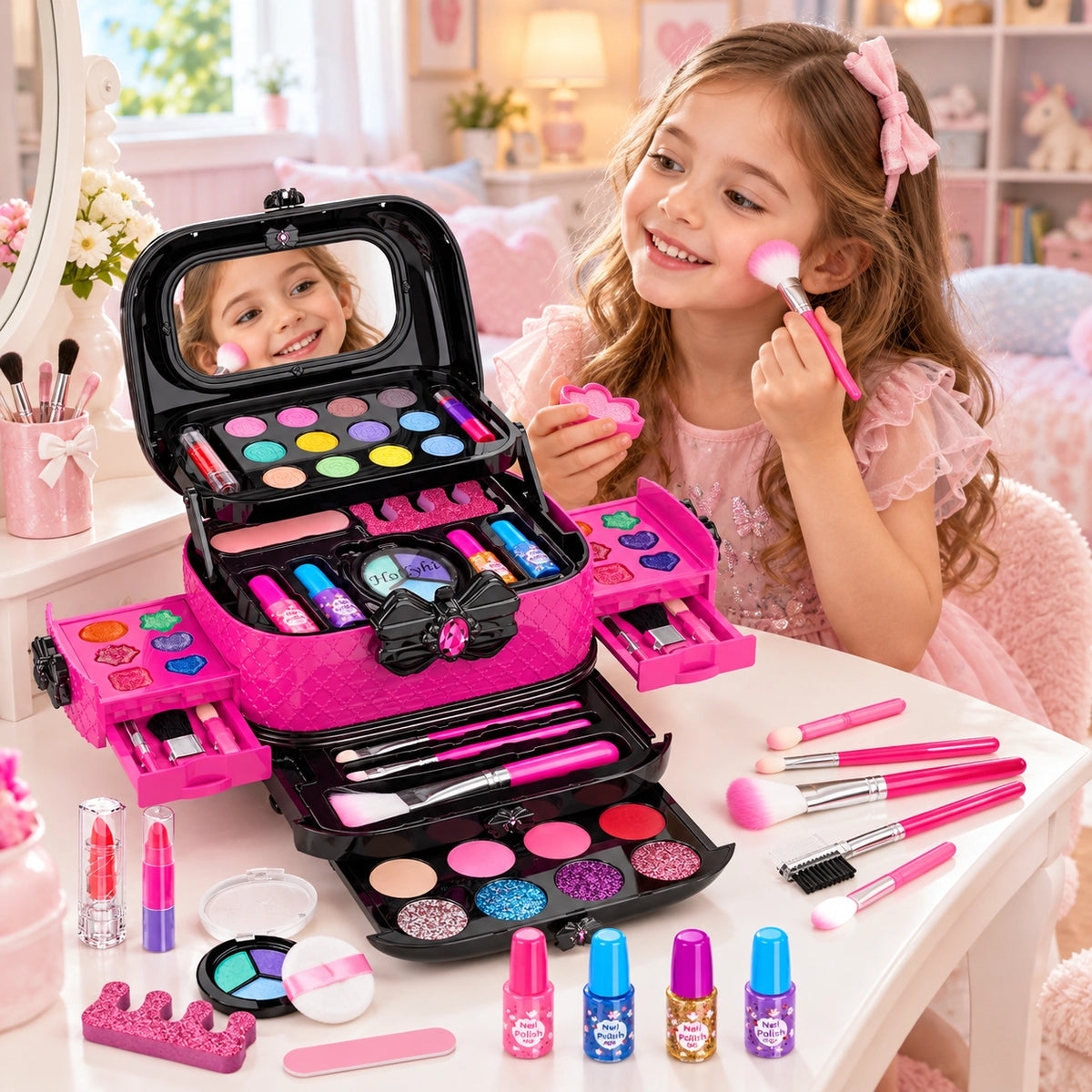 Kids Washable Makeup Vanity Set