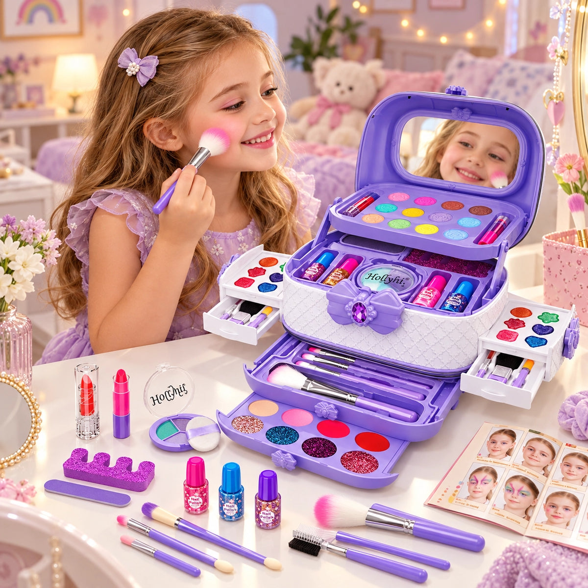 Kids Washable Makeup Vanity Set