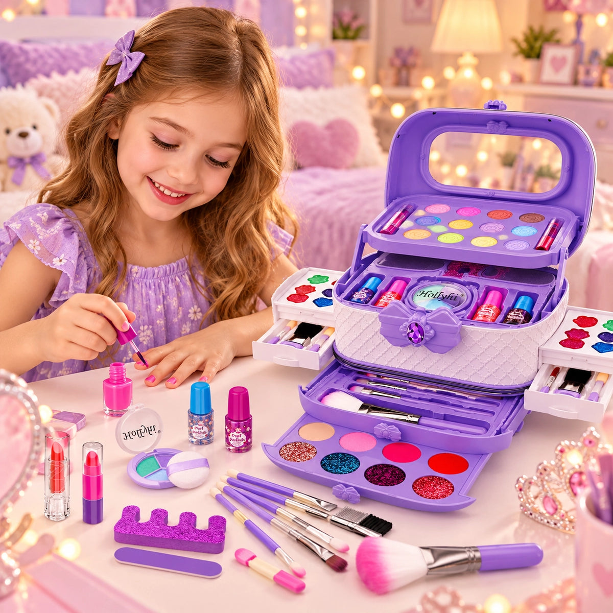 Kids Washable Makeup Vanity Set