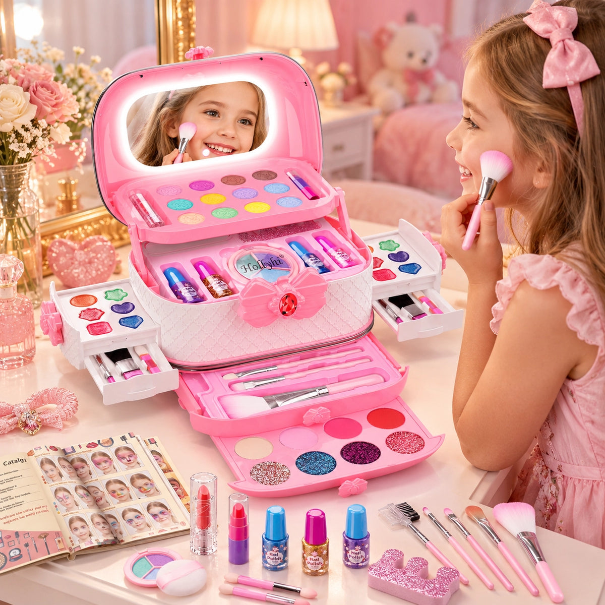 Kids Washable Makeup Vanity Set