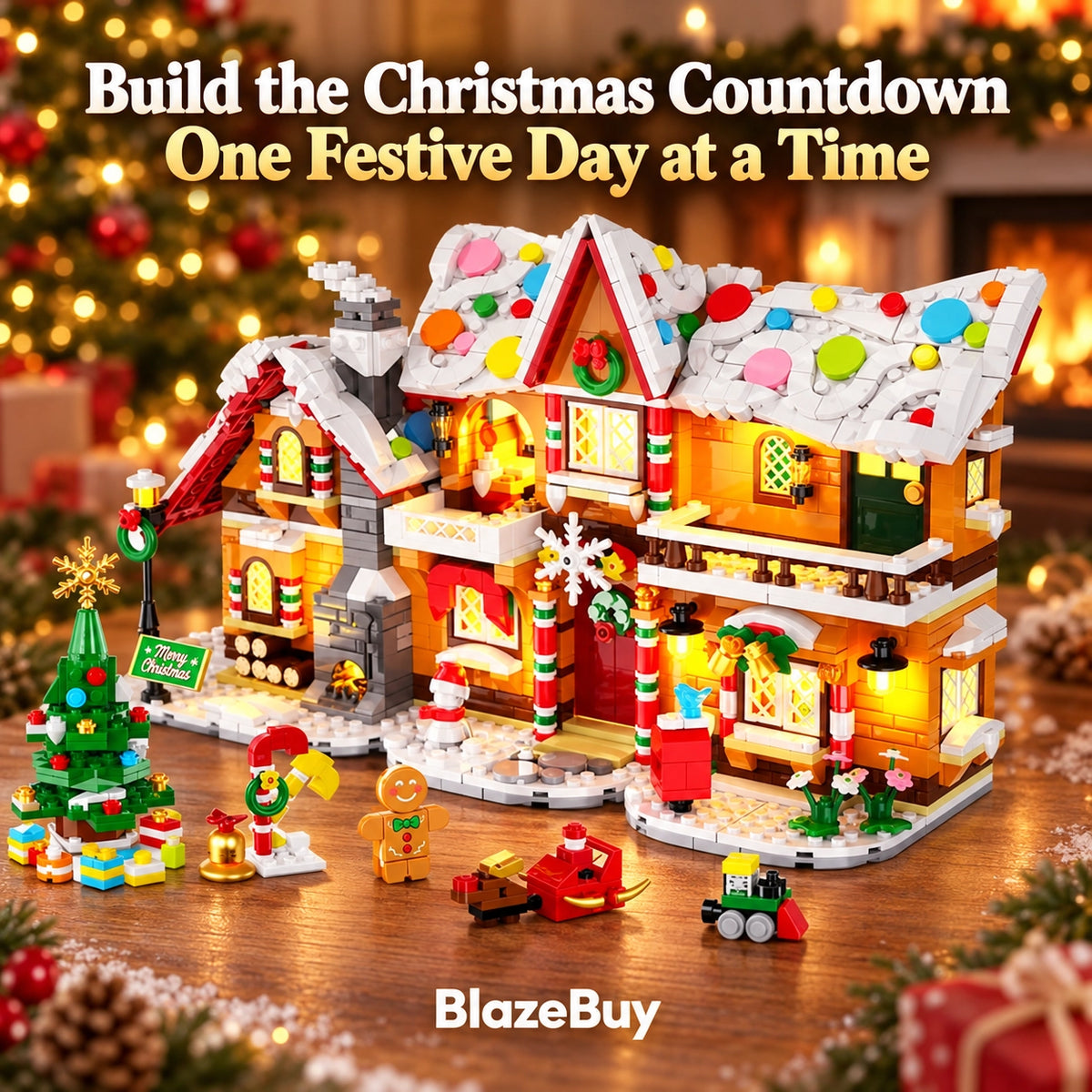 Christmas Gingerbread Advent Building Village