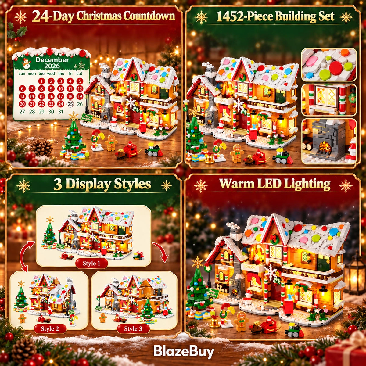 Christmas Gingerbread Advent Building Village