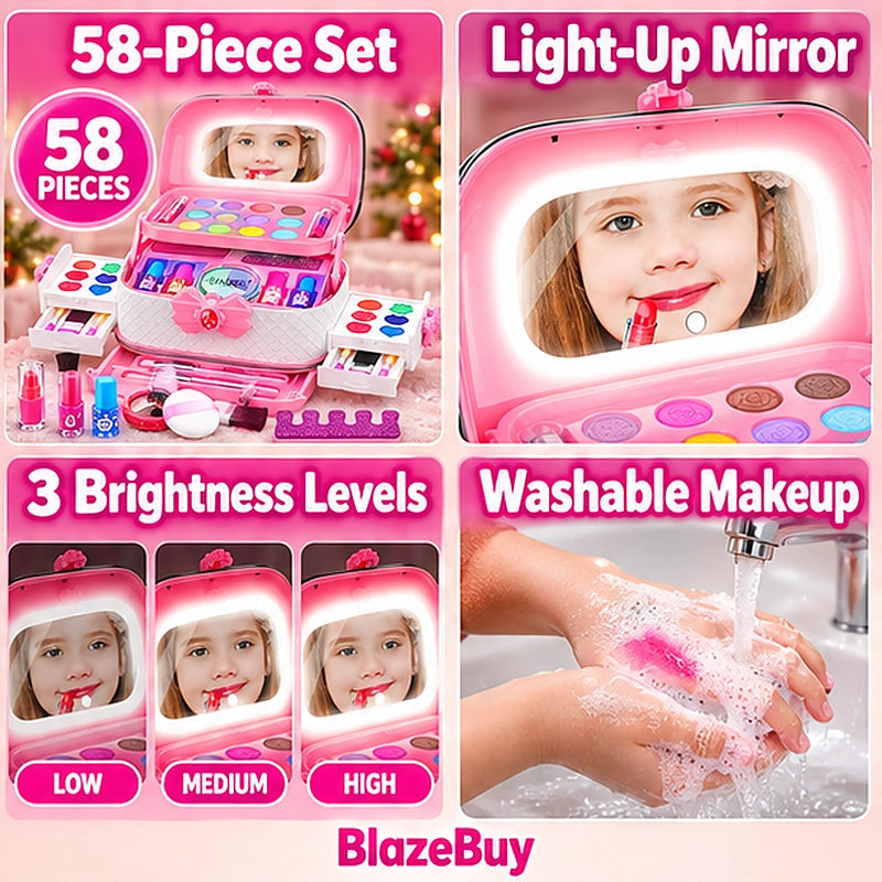 Kids Washable Makeup Vanity Set