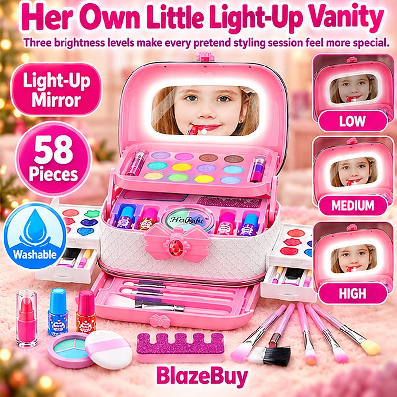 Kids Washable Makeup Vanity Set
